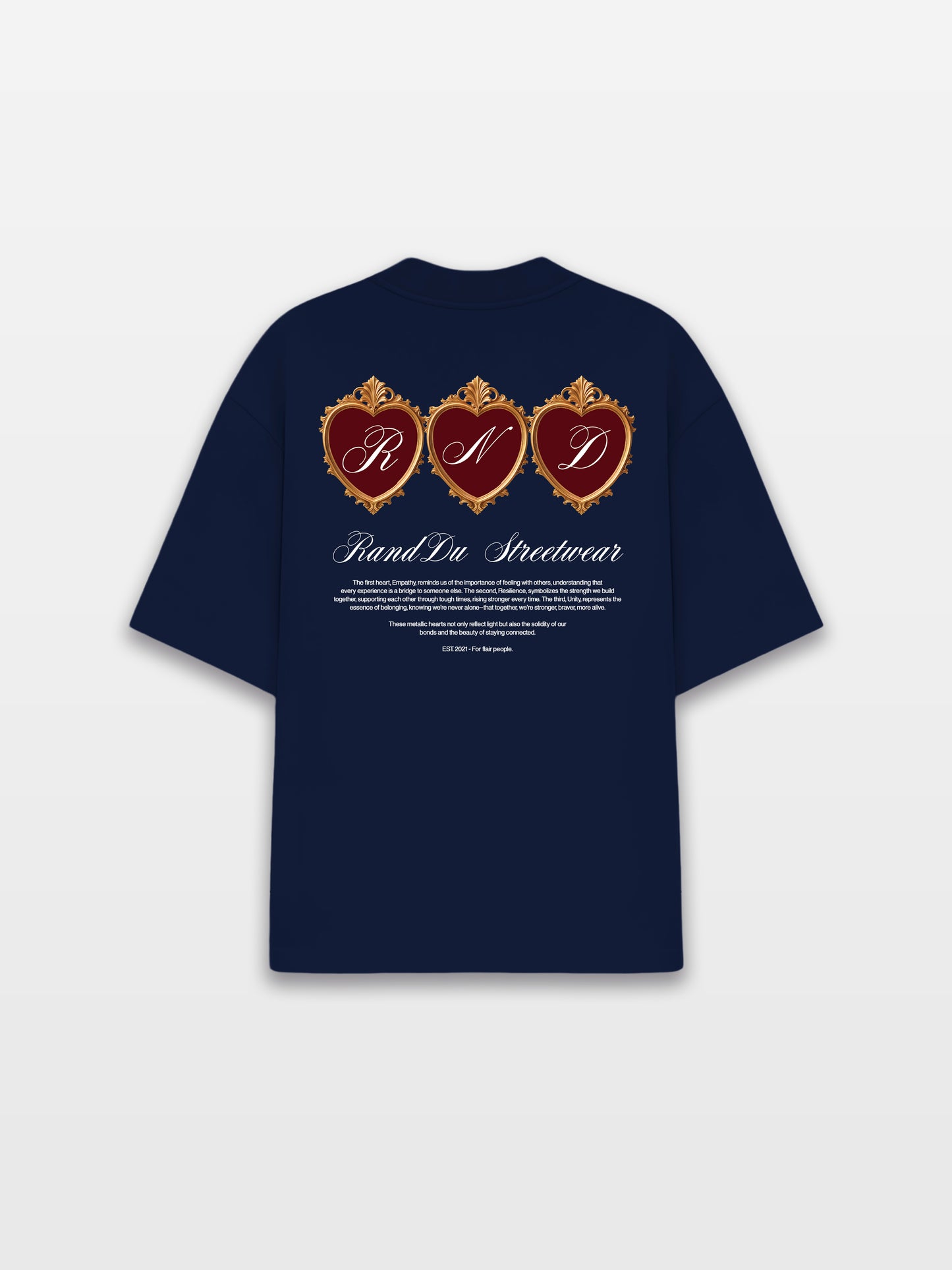 HEARTS NAVY TEE