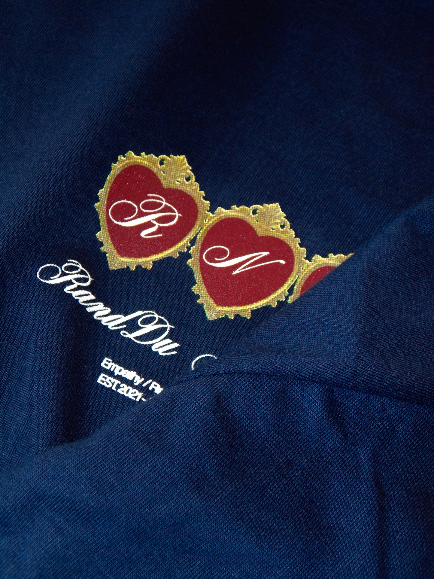 HEARTS NAVY TEE