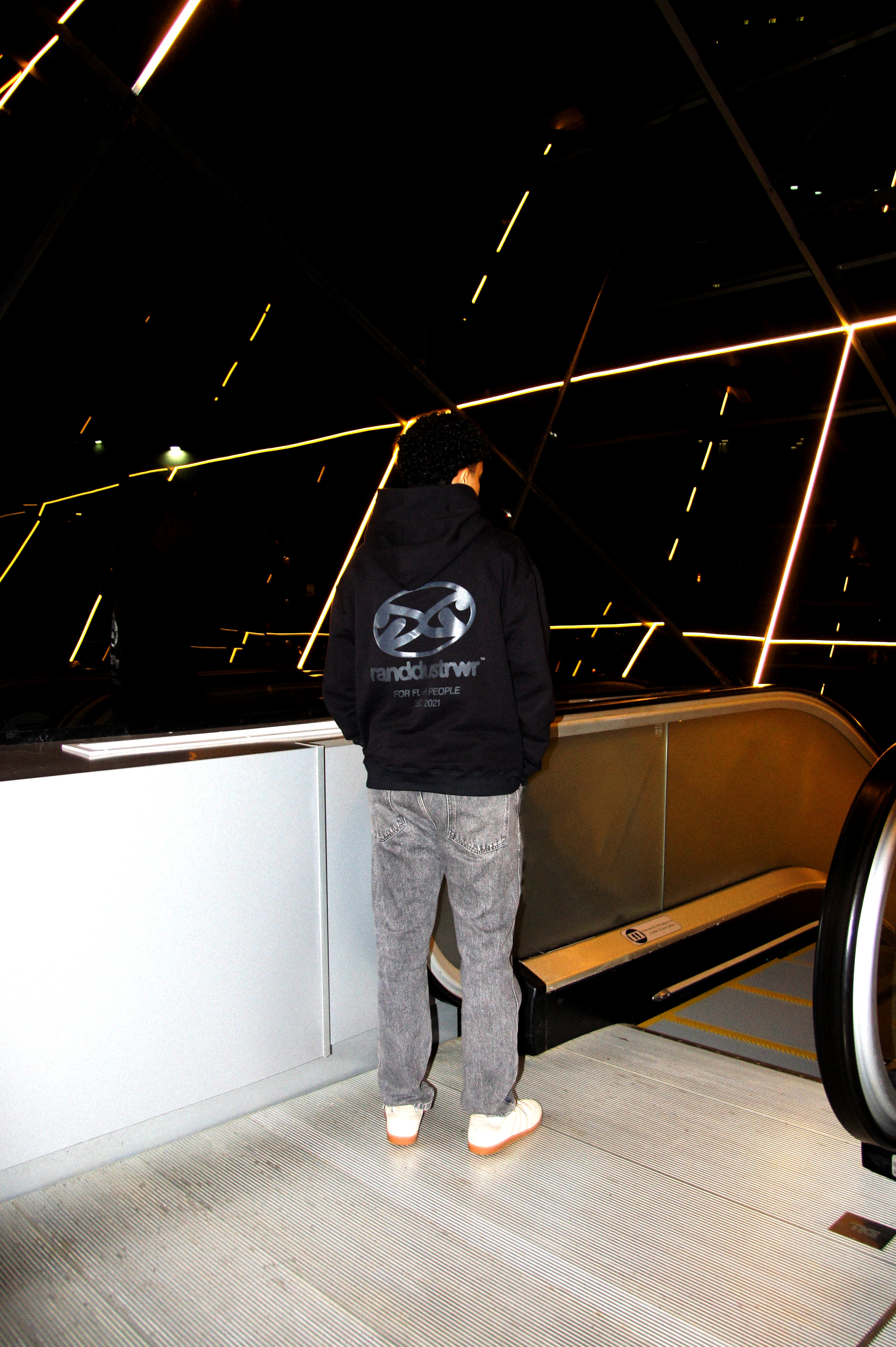 DUAL CODE HOODIE BLACK - BOXY FIT