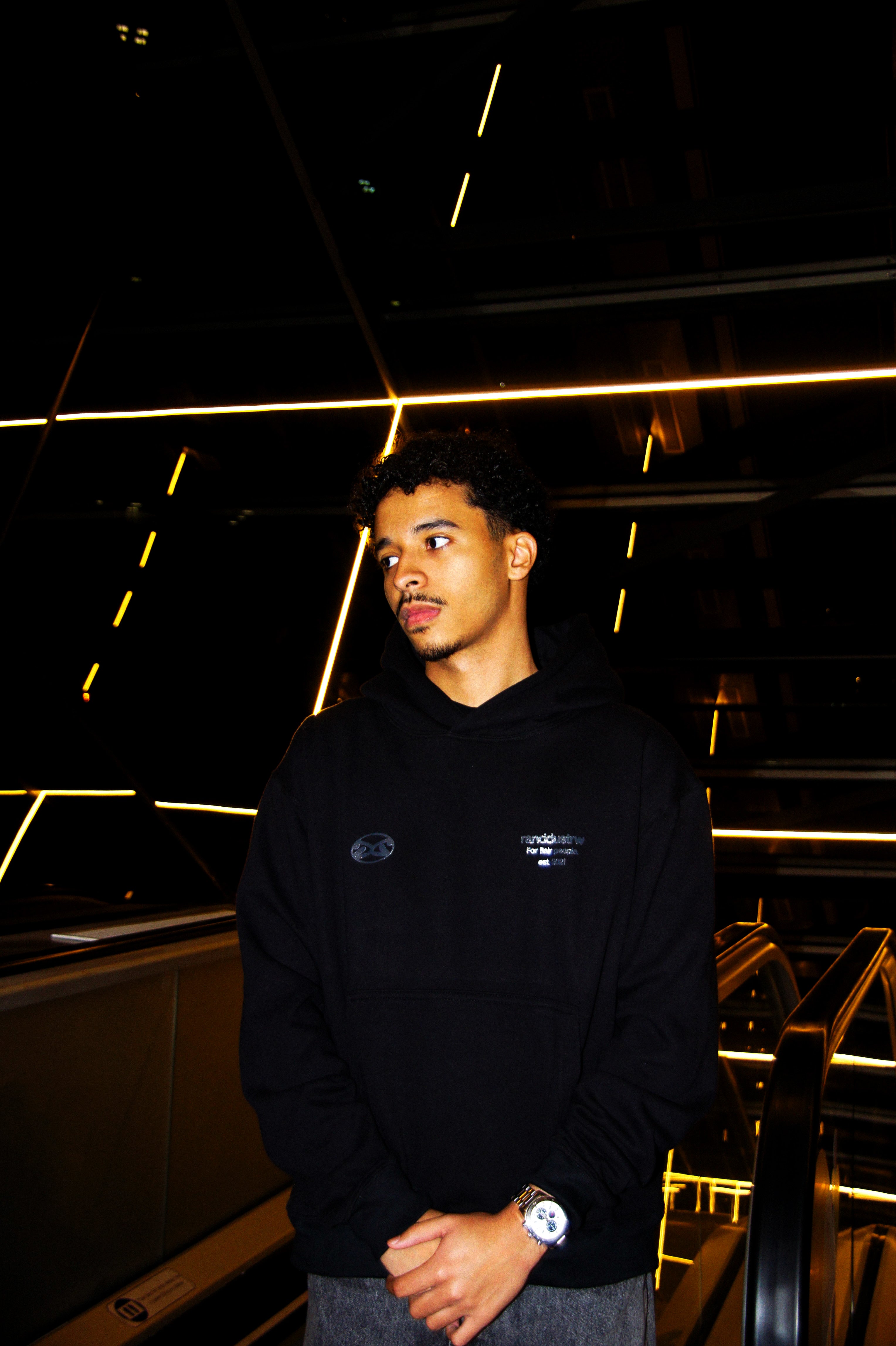DUAL CODE HOODIE BLACK - BOXY FIT