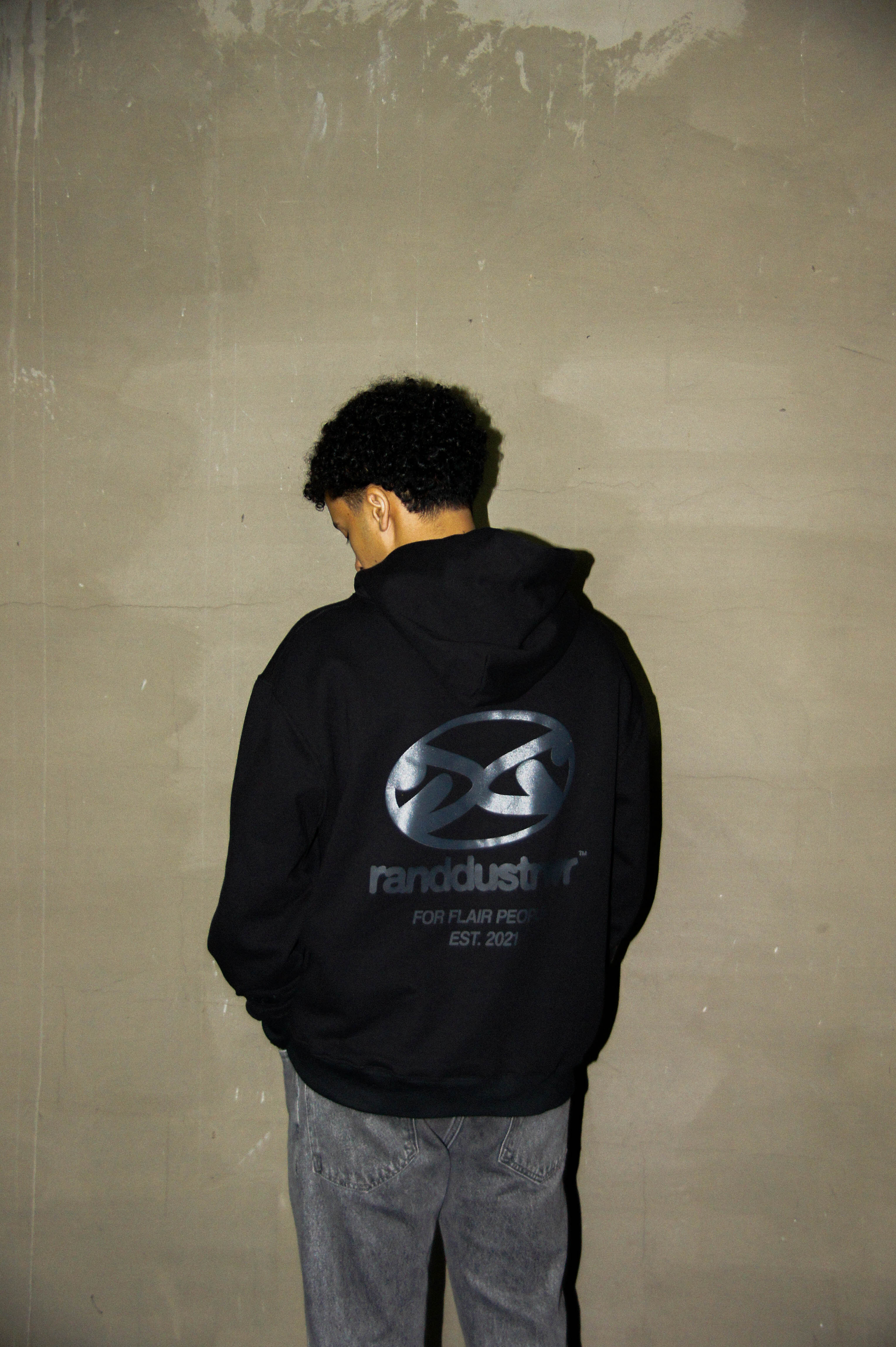DUAL CODE HOODIE BLACK - BOXY FIT