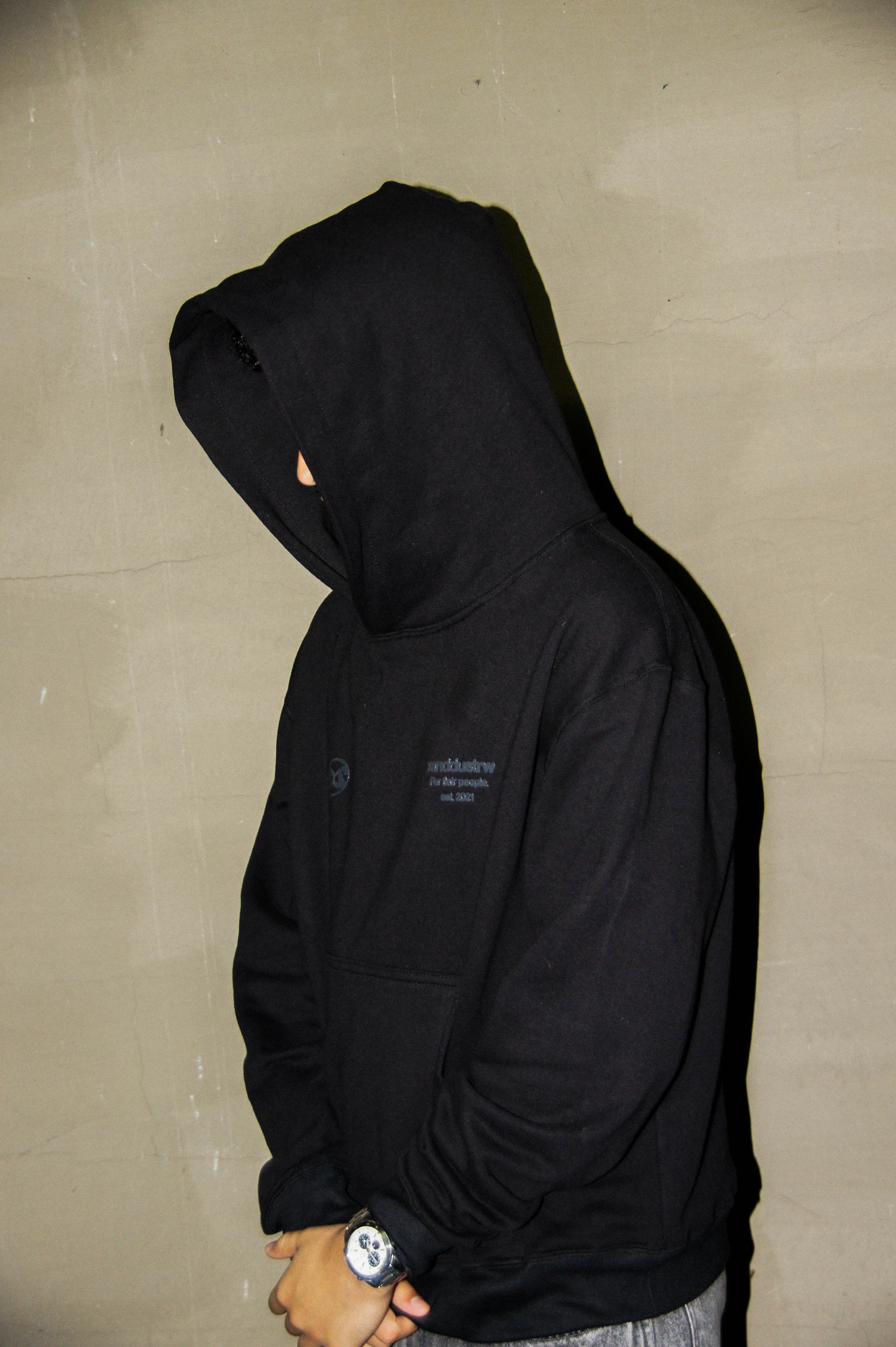 DUAL CODE HOODIE BLACK - BOXY FIT