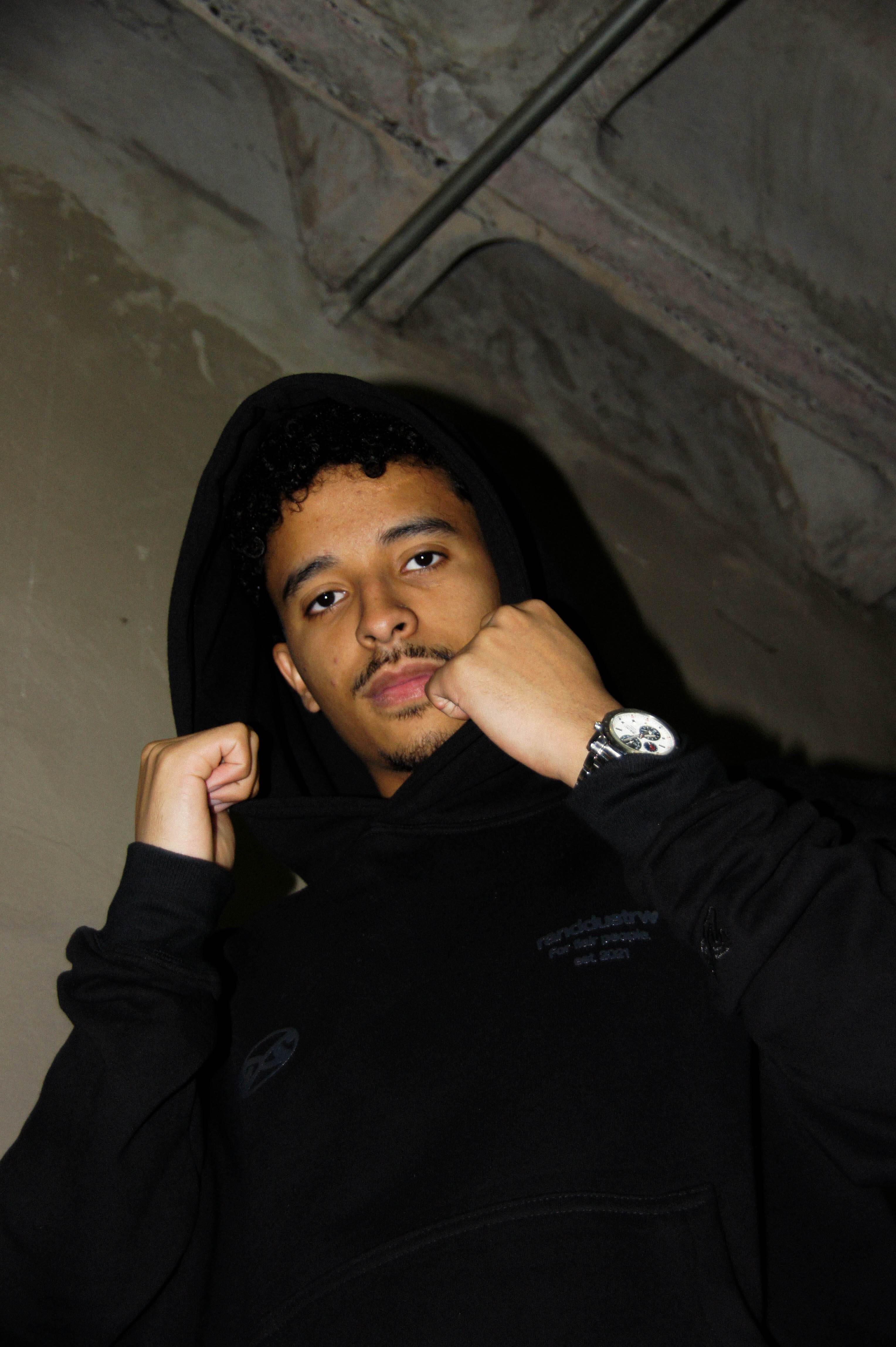 DUAL CODE HOODIE BLACK - BOXY FIT
