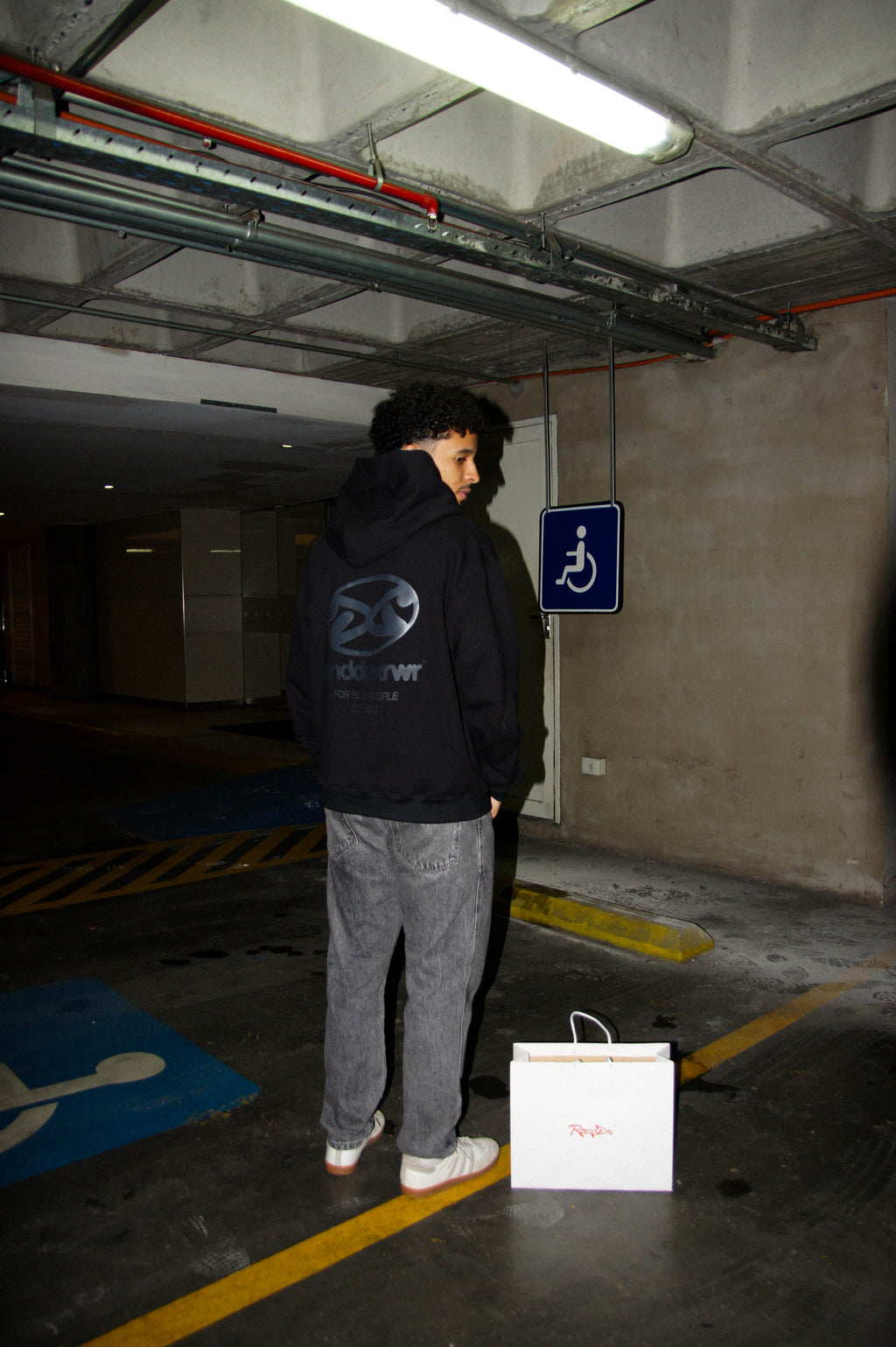 DUAL CODE HOODIE BLACK - BOXY FIT