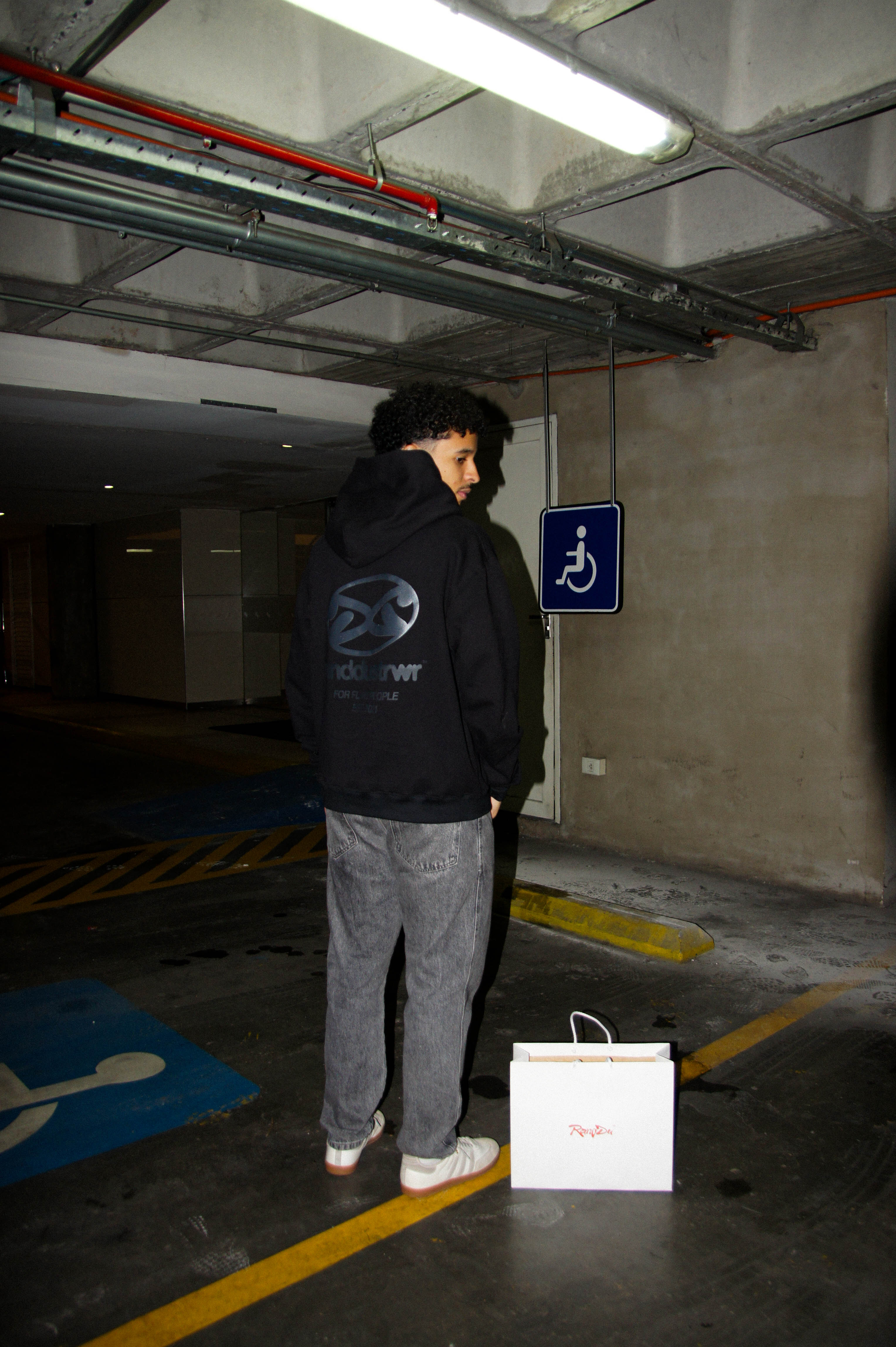DUAL CODE HOODIE BLACK - BOXY FIT
