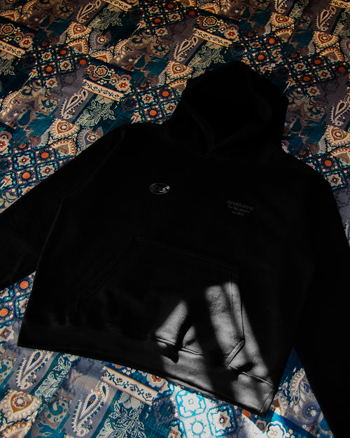 DUAL CODE HOODIE BLACK - BOXY FIT