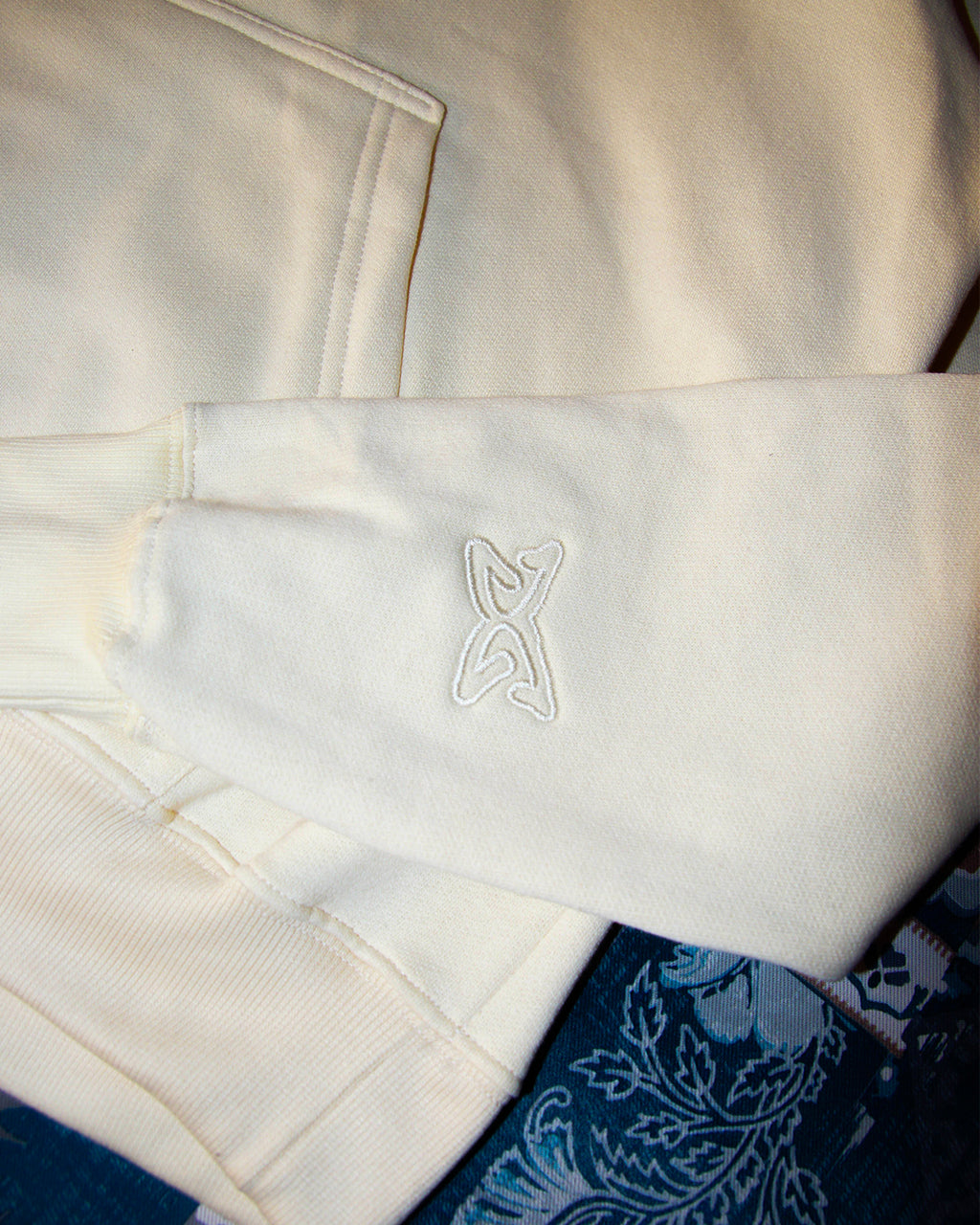 DUAL CODE HOODIE BONE - BOXY FIT
