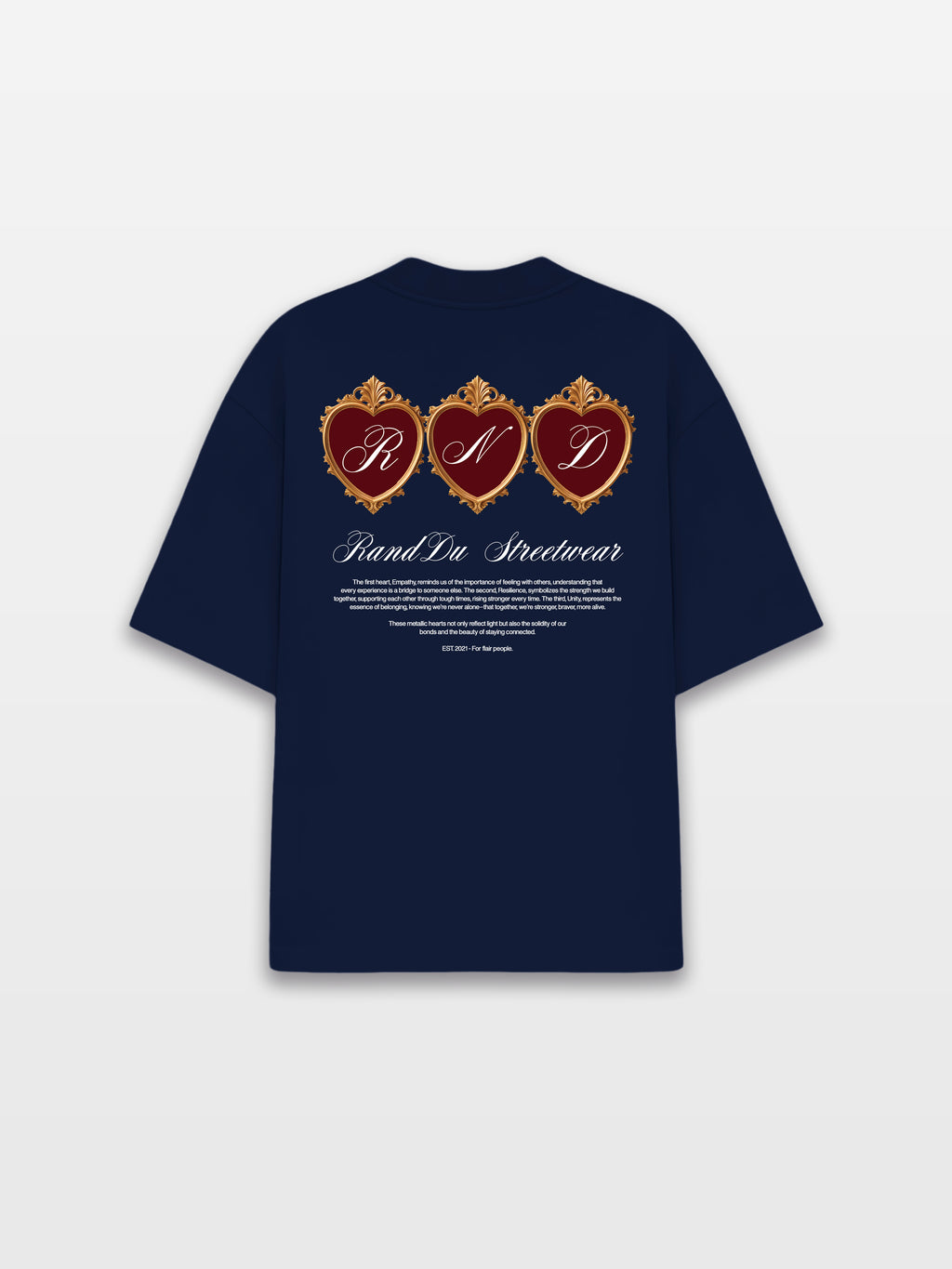 HEARTS NAVY TEE