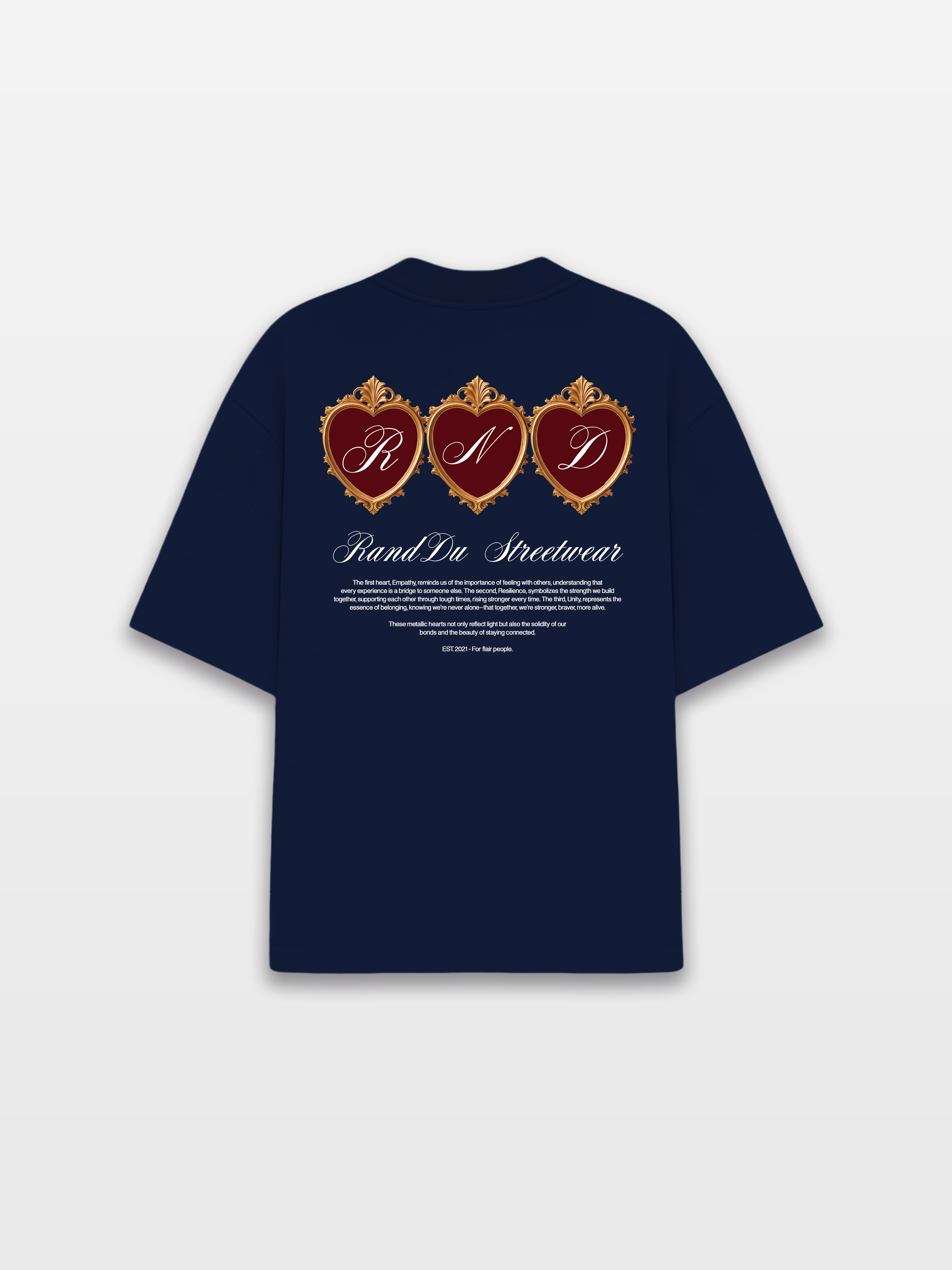 HEARTS NAVY TEE