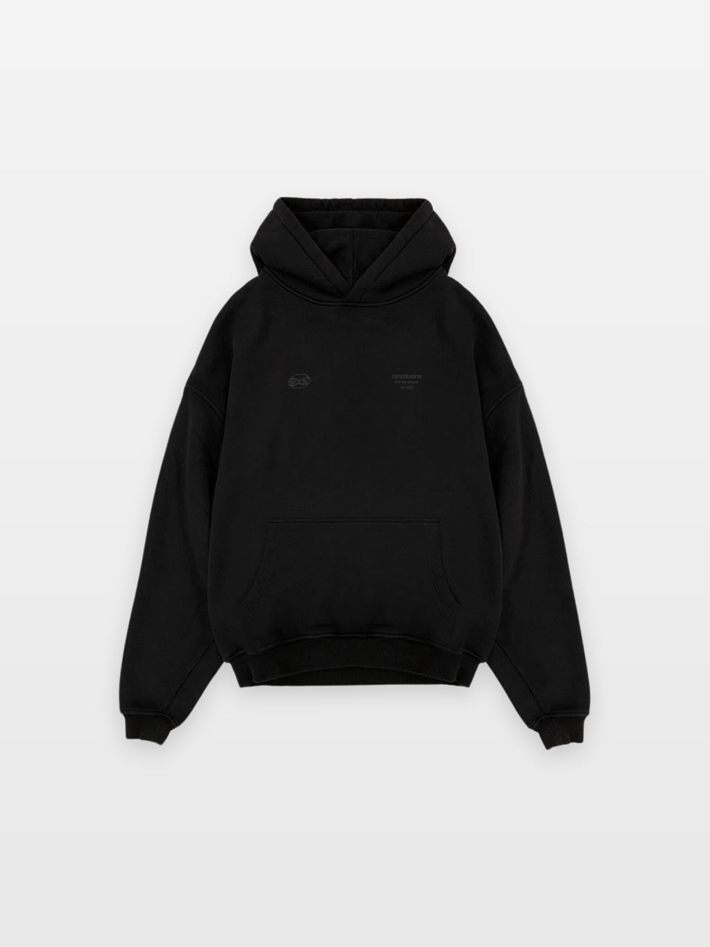 DUAL CODE HOODIE BLACK - BOXY FIT