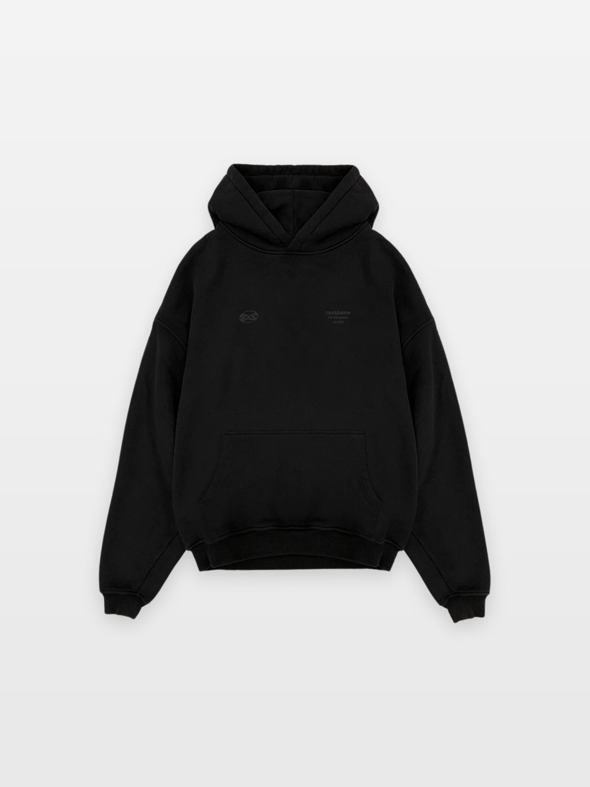 DUAL CODE HOODIE BLACK - BOXY FIT