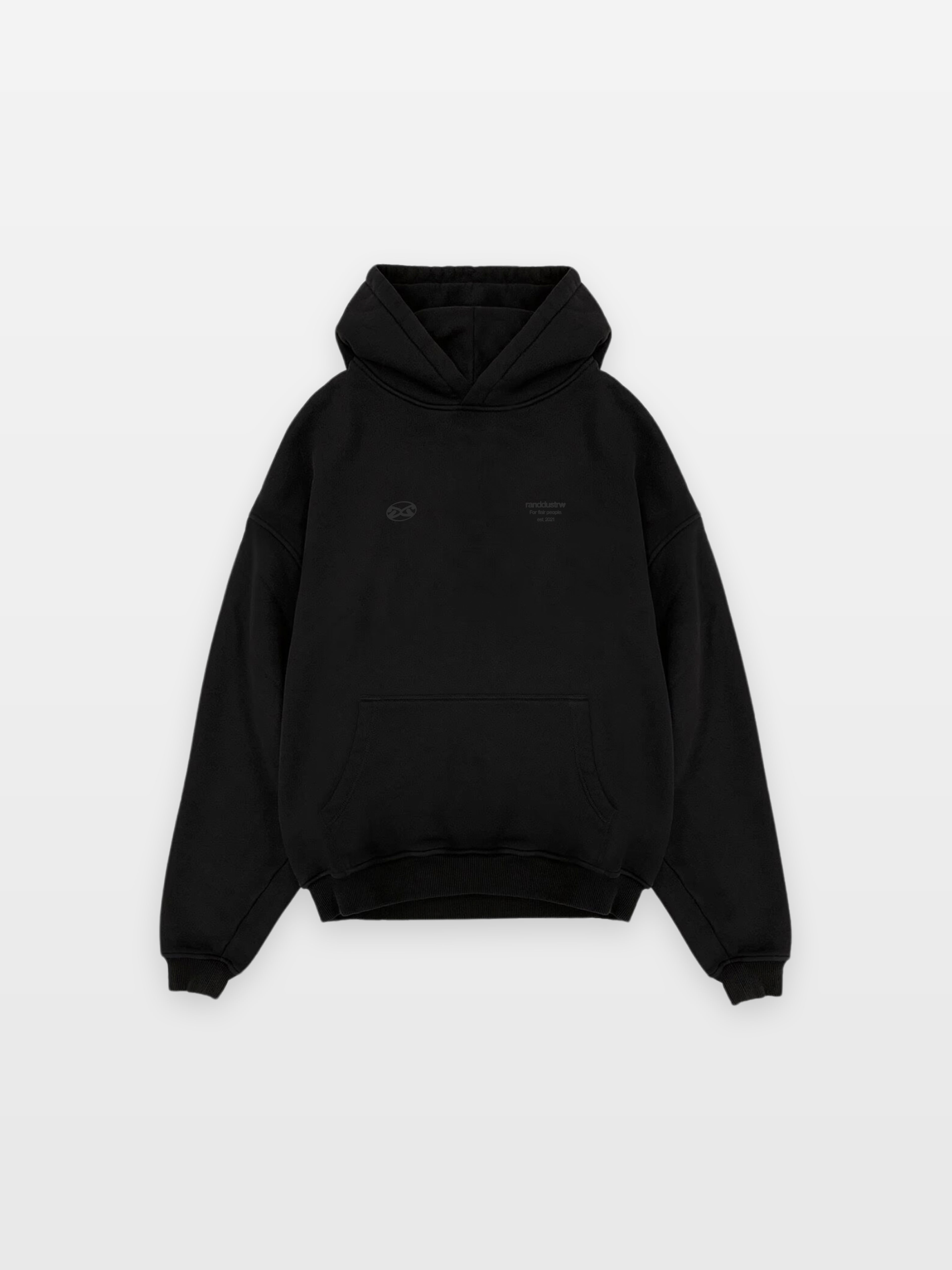 DUAL CODE HOODIE BLACK - BOXY FIT