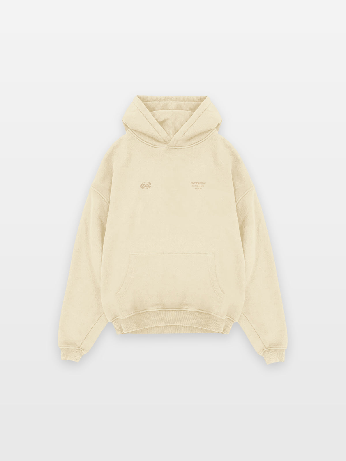 DUAL CODE HOODIE BONE - BOXY FIT