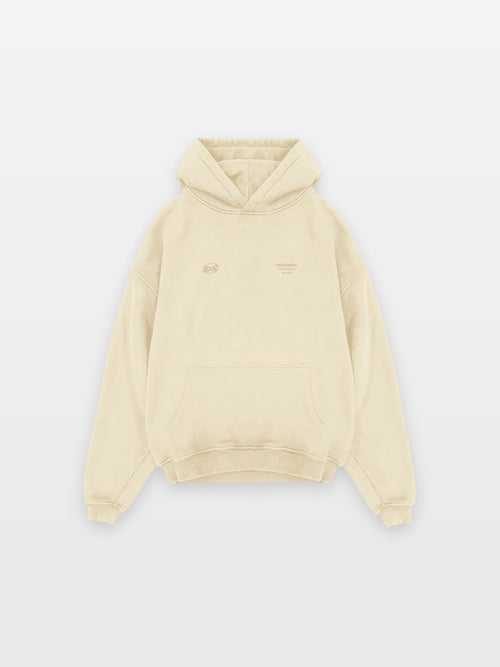 DUAL CODE HOODIE BONE - BOXY FIT